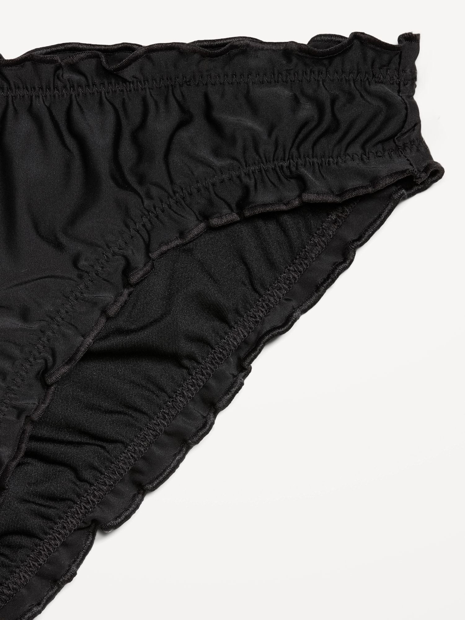 Mid-Rise Ruffle Trim Swim Bottoms