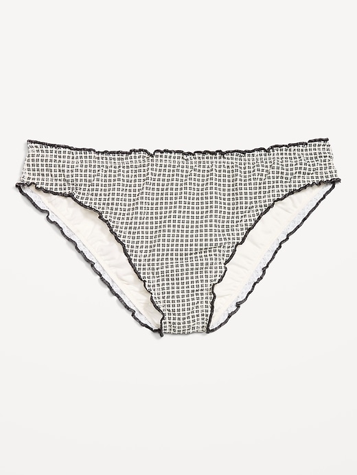 Image number 4 showing, Mid-Rise Ruffle Trim Swim Bottoms