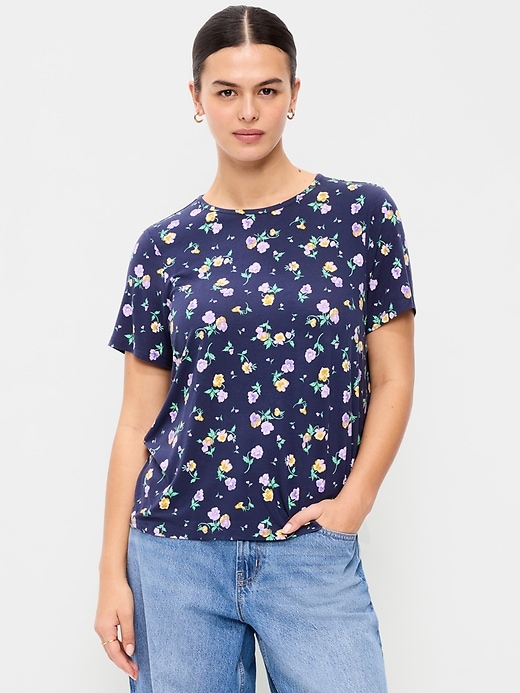 L'image numéro 4 présente T-shirt ras du cou luxueux