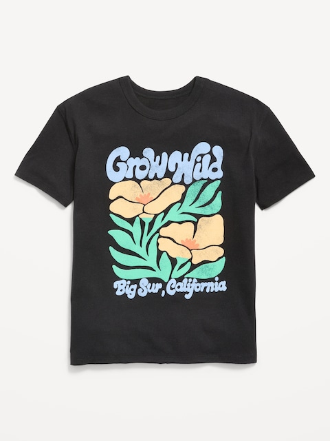 Short-Sleeve Oversized Graphic T-Shirt for Girls