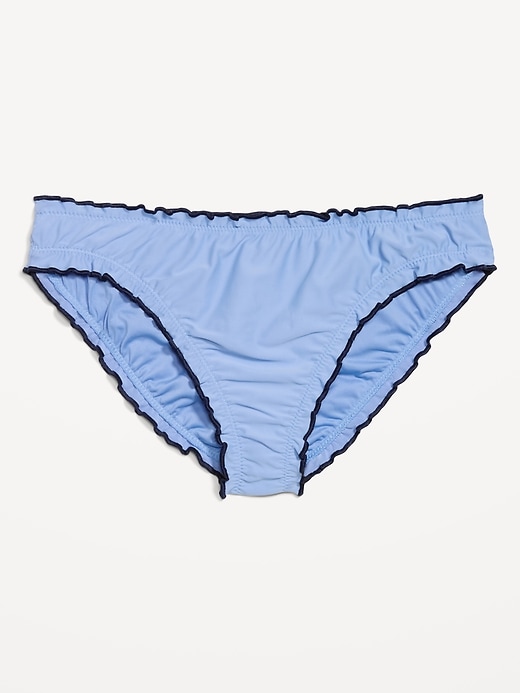 Image number 4 showing, Mid-Rise Ruffle Trim Swim Bottoms