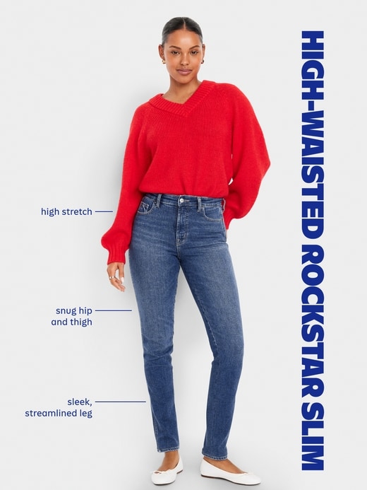 Image number 6 showing, High-Waisted Slim Jeans