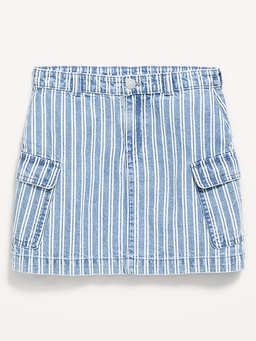 Image number 2 showing, Striped Cargo Jean Skirt for Girls