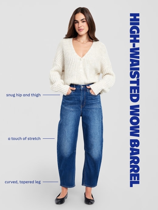 Image number 6 showing, Wow High-Waisted Barrel Ankle Jeans