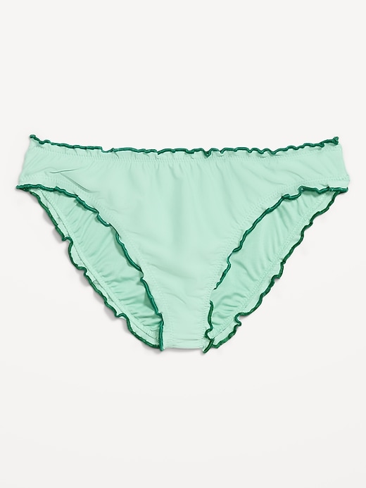 Image number 4 showing, Mid-Rise Ruffle Trim Swim Bottoms