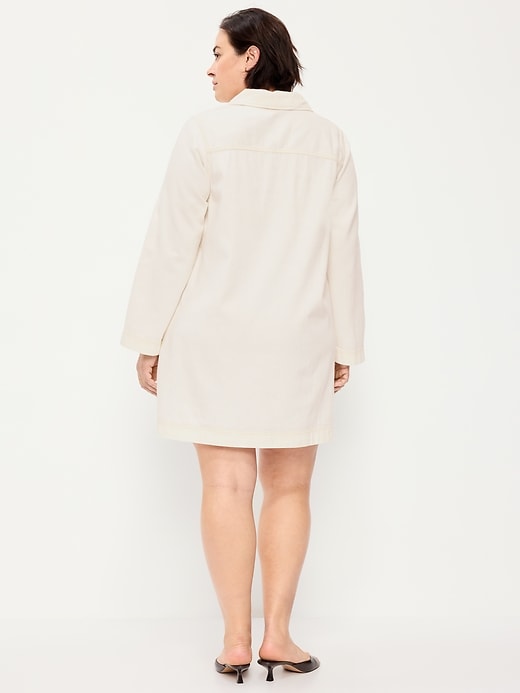 Image number 8 showing, Long-Sleeve Popover Jean Mini Dress