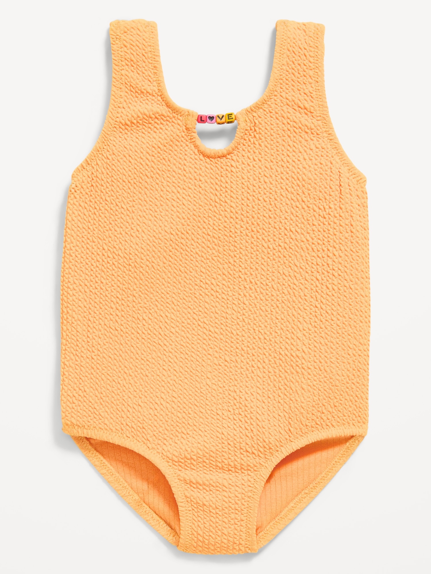 Textured Beaded One-Piece Swimsuit for Toddler Girls