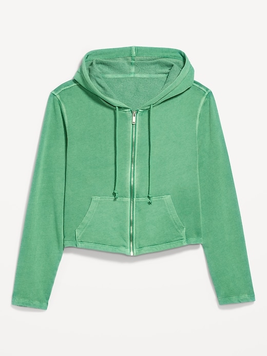 Image number 4 showing, Shrunken Cropped Zip Hoodie Sweatshirt