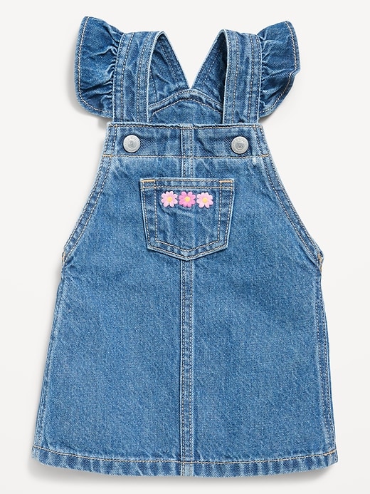 Image number 2 showing, Ruffled Pocket Jean Skirtall Dress for Baby