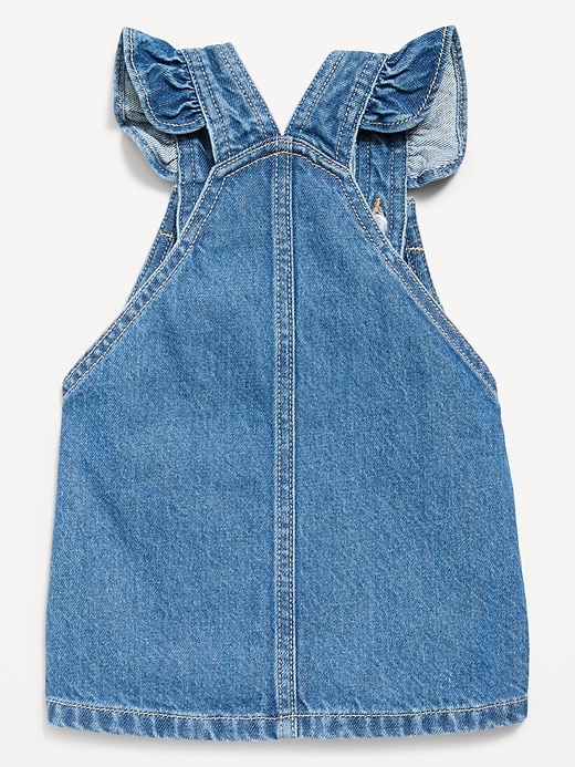 Image number 3 showing, Ruffled Pocket Jean Skirtall Dress for Baby