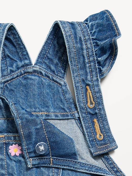 Image number 4 showing, Ruffled Pocket Jean Skirtall Dress for Baby