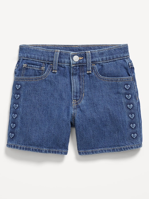Image number 4 showing, High-Waisted Hearts Jean Midi Shorts for Girls
