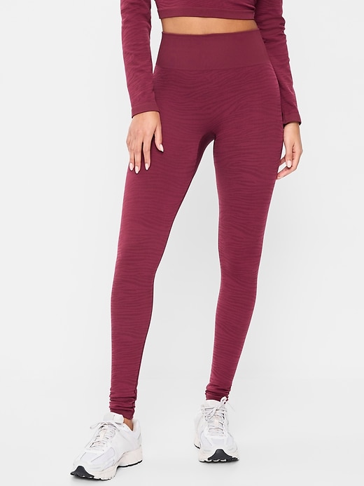 Image number 1 showing, High-Waisted Jacquard Leggings