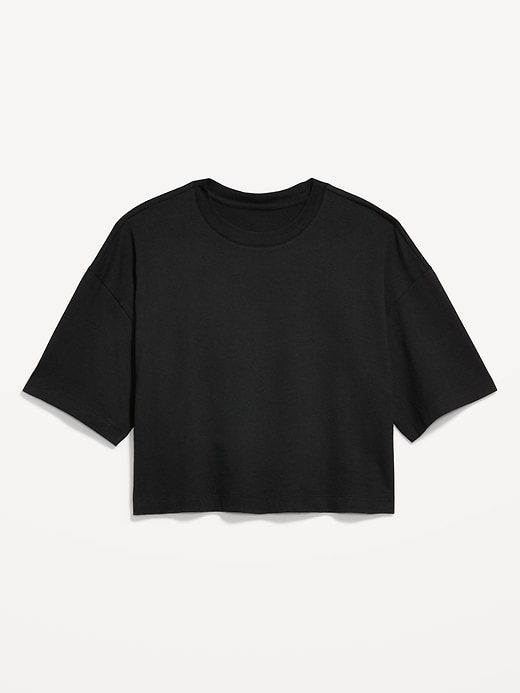Image number 4 showing, Vintage Crew-Neck Oversized Crop T-Shirt