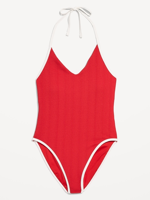 Image number 3 showing, V-Neck Halter Swimsuit