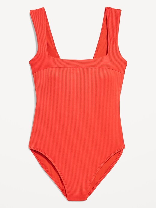 L'image numéro 4 présente Maillot de bain une-pièce côtelé