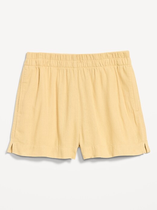 Image number 7 showing, High-Waisted Beach Linen Pull-On Shorts