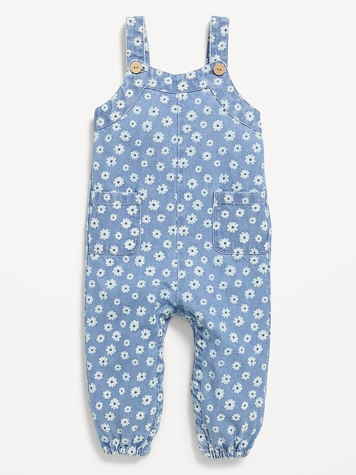 Image number 1 showing, Printed Chambray Overalls for Baby