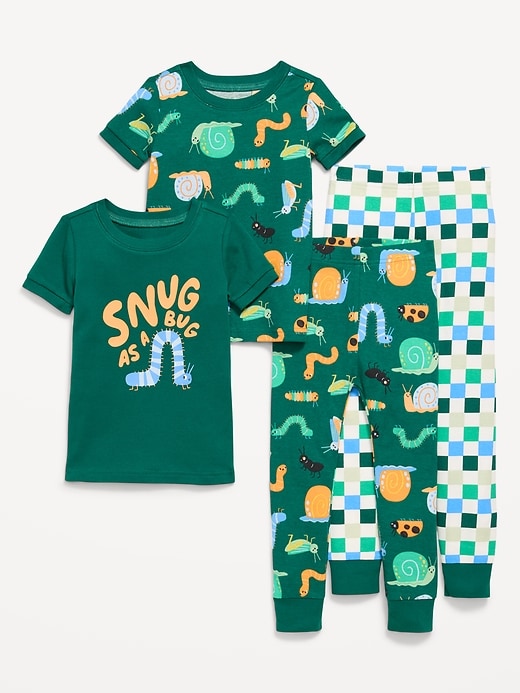 Image number 1 showing, Printed Snug-Fit Pajama 4-Piece for Toddler & Baby