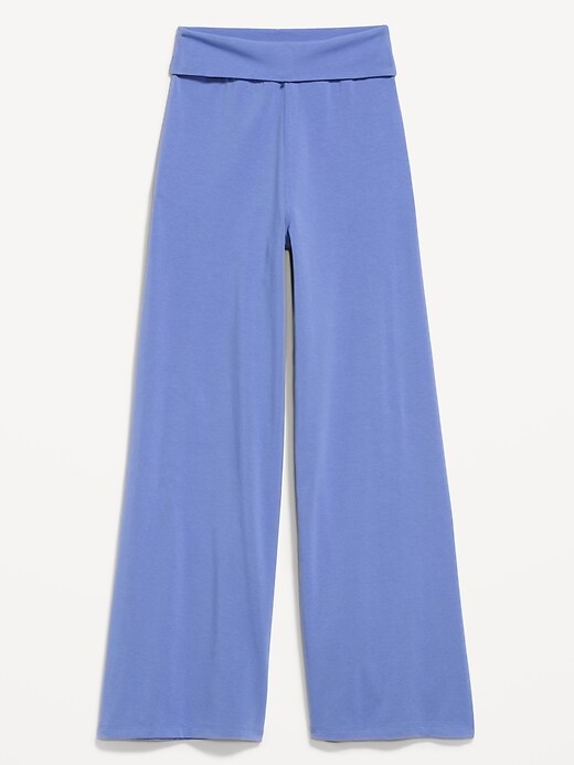 Image number 7 showing, High-Waisted PowerChill Fold-Over Wide-Leg Pants