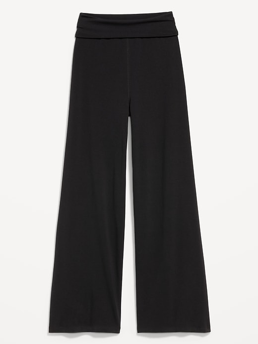 Image number 8 showing, High-Waisted PowerChill Fold-Over Wide-Leg Pants