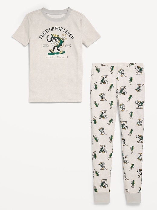 Image number 3 showing, Gender-Neutral Snug-Fit Graphic Pajama Set for Kids