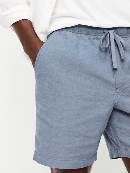 Image number 4 showing, Linen-Blend Jogger Shorts -- 7-inch inseam