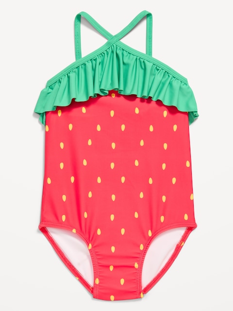 MAILLOT DE BAIN UNE PIÈCE À BORDURE FRONCÉE POUR TOUTE-PETITE