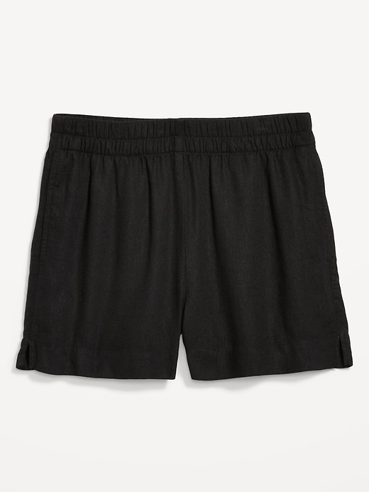 Image number 7 showing, High-Waisted Beach Linen Pull-On Shorts
