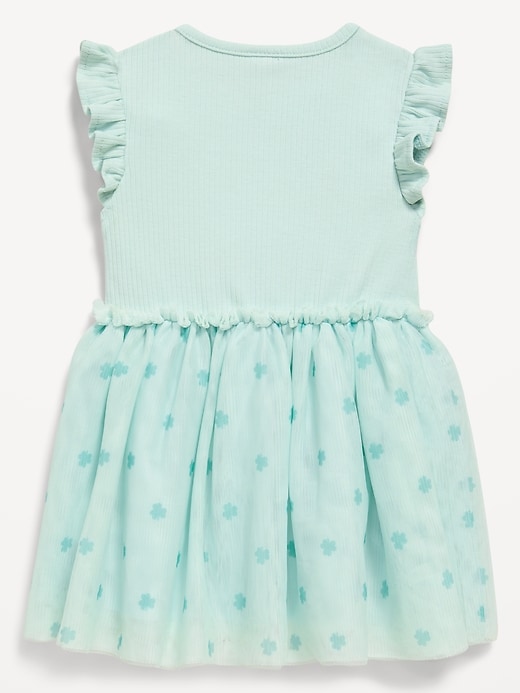 Image number 2 showing, Short-Sleeve Ribbed Bodysuit Tutu Dress for Baby