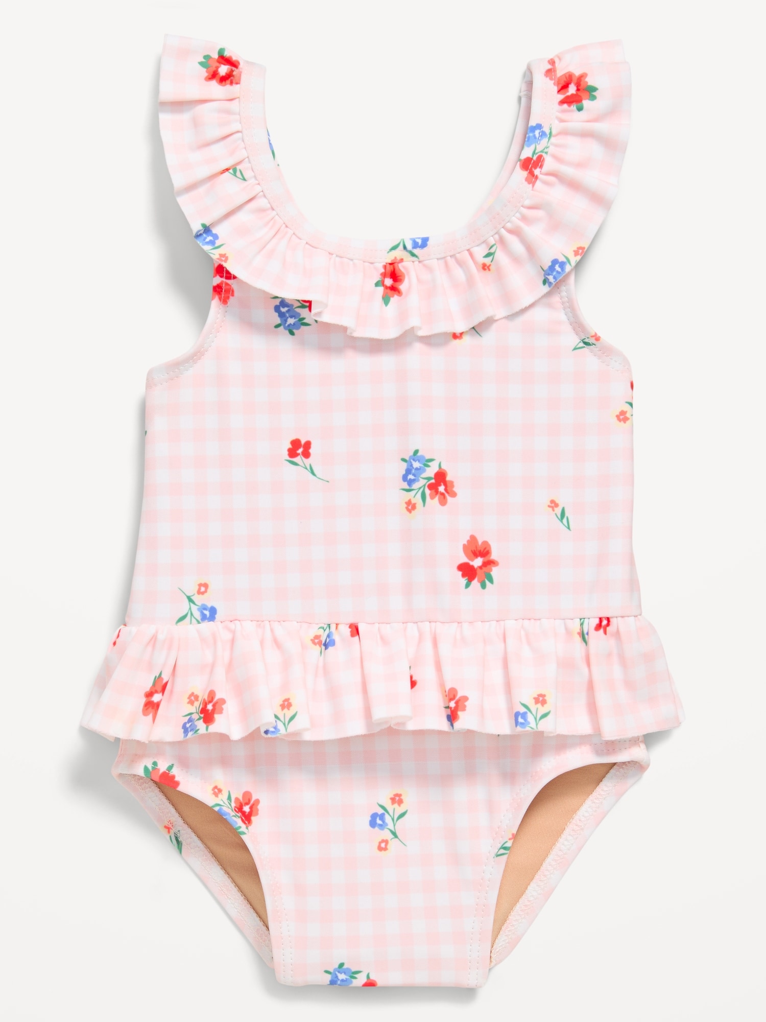 Printed Ruffle-Trim One-Piece Swimsuit for Baby