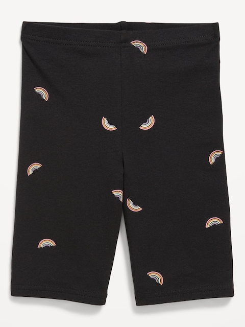 Printed Long Jersey Biker Shorts for Girls