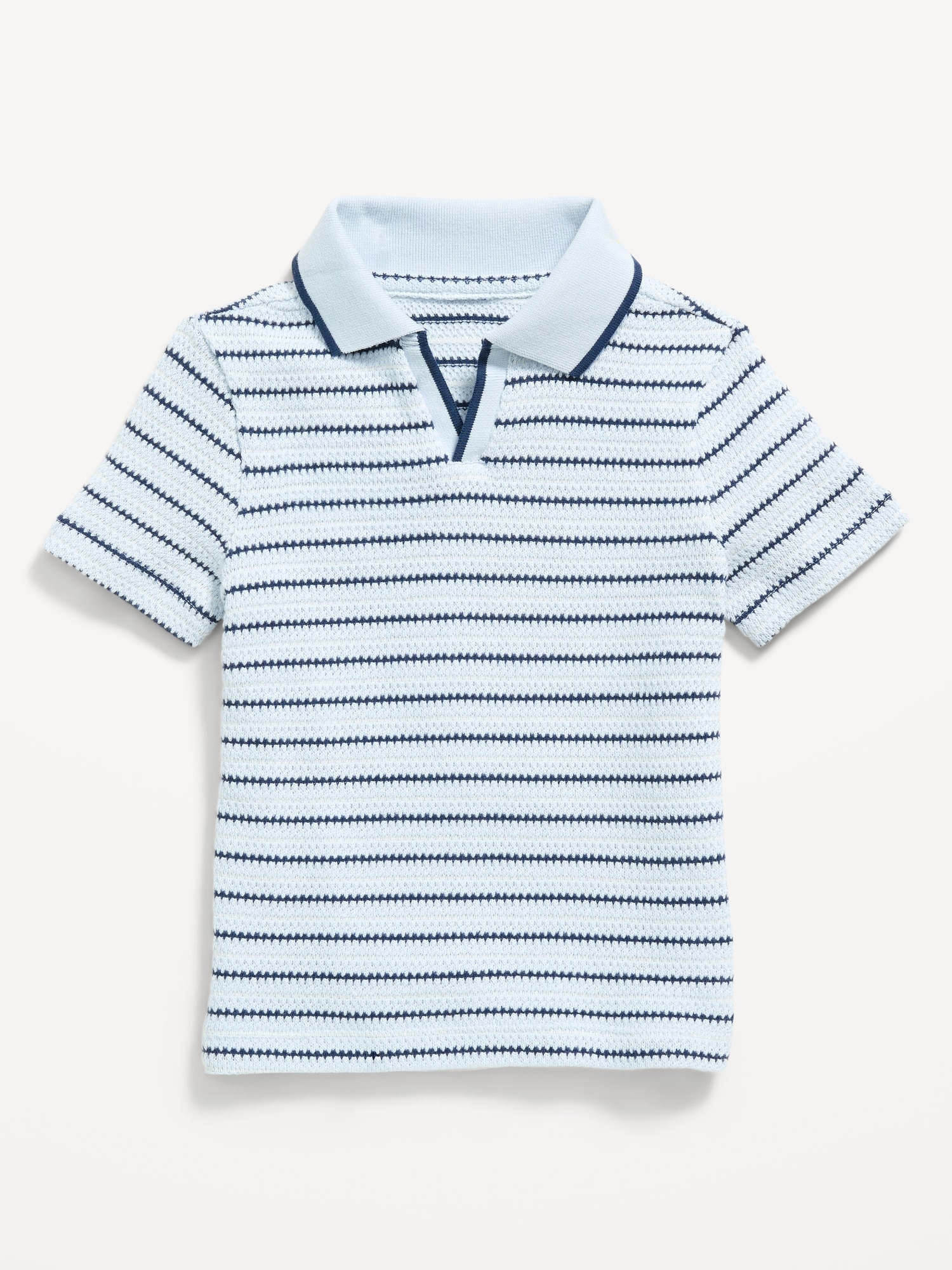 Textured-Knit Striped Polo Shirt for Toddler Boys