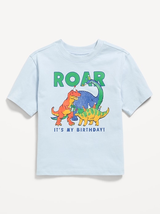 Image number 1 showing, Oversized Short-Sleeve Birthday Graphic T-Shirt for Toddler Boys