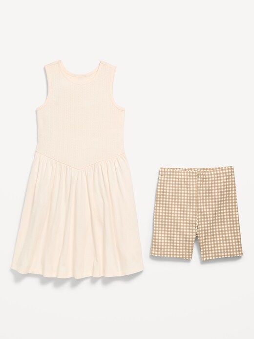 Image number 2 showing, Sleeveless Fit and Flare Dress & Biker Shorts Set for Girls