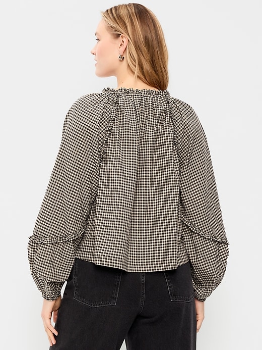 Image number 6 showing, Long-Sleeve Ruffle Trim Top