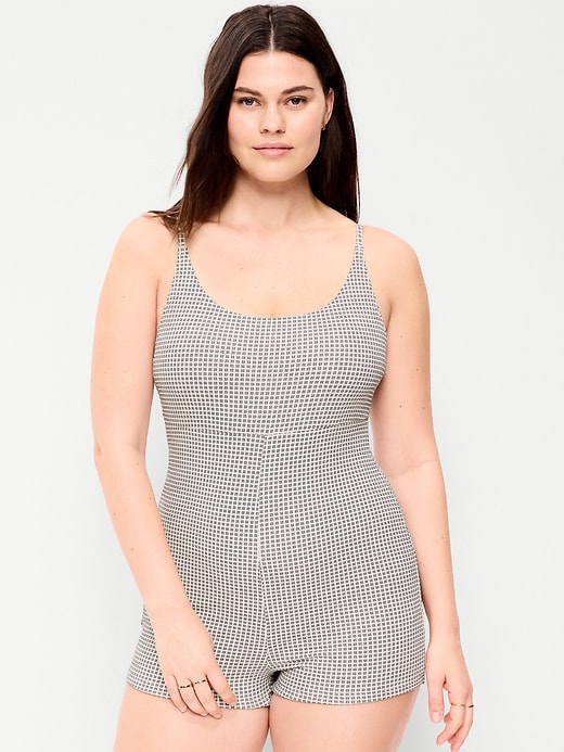 Image number 5 showing, Textured Swim Romper -- 2.5-inch inseam