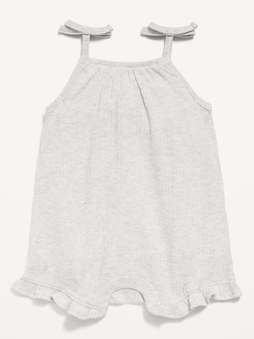 Image number 1 showing, Sleeveless Tie-Strap One-Piece Romper for Baby