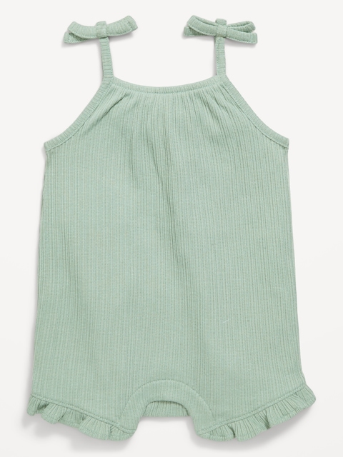 Sleeveless Tie-Strap One-Piece Romper for Baby