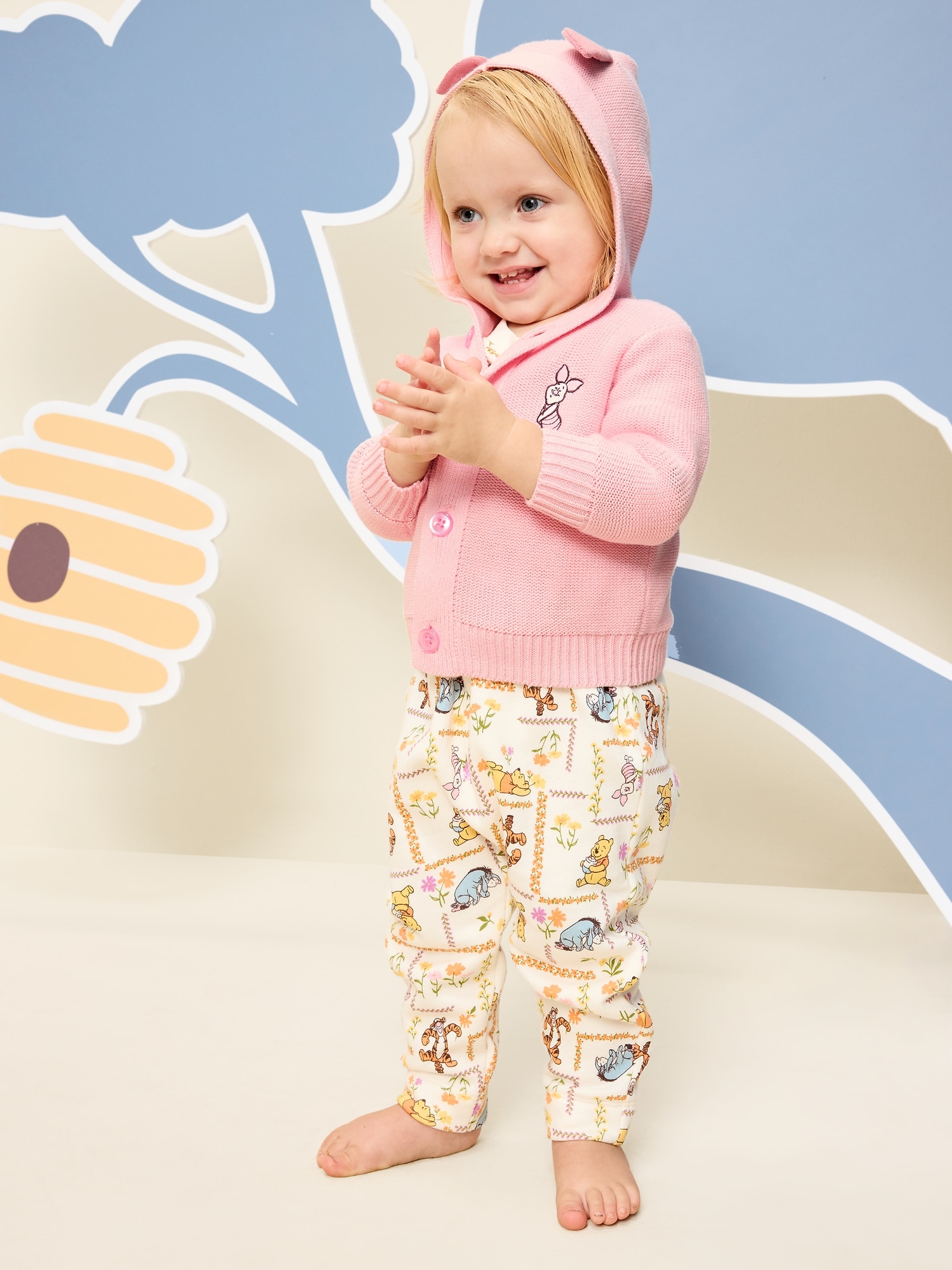 Old Navy x Disney Piglet Hooded Button-Front Sweater for Baby