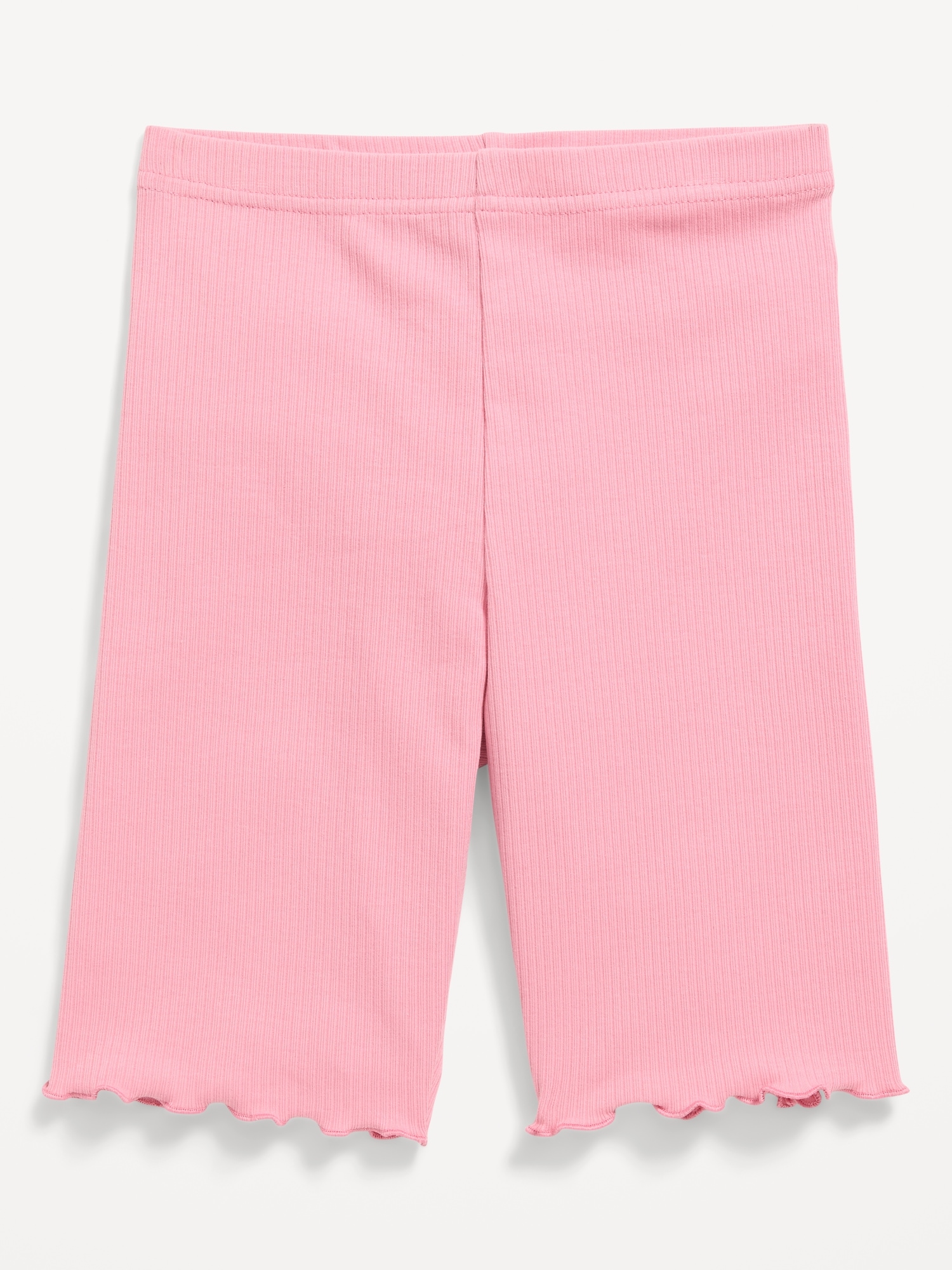 Ribbed Lettuce-Edge Biker Shorts for Girls