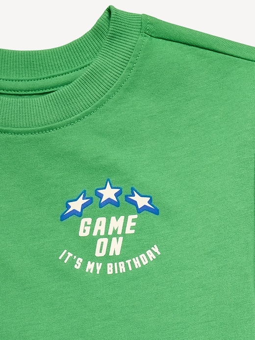 Image number 3 showing, Oversized Short-Sleeve Birthday Graphic T-Shirt for Toddler Boys