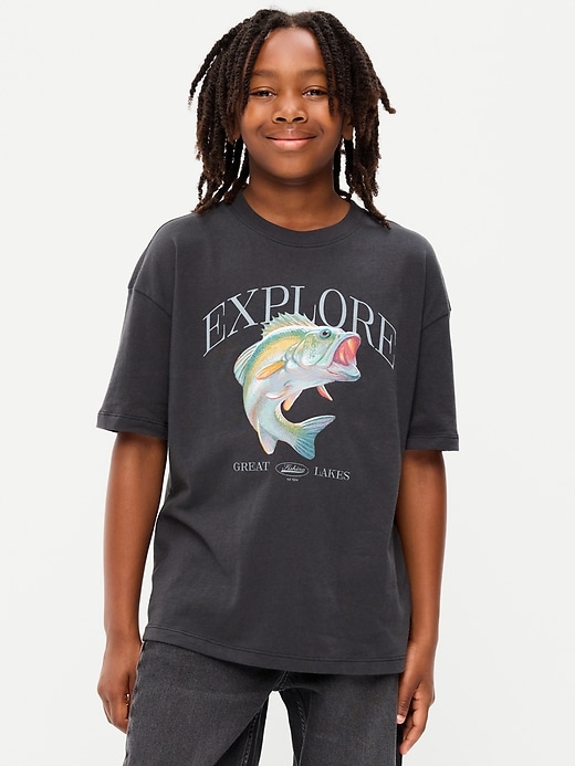 Image number 1 showing, Oversized Short-Sleeve Graphic T-Shirt for Boys