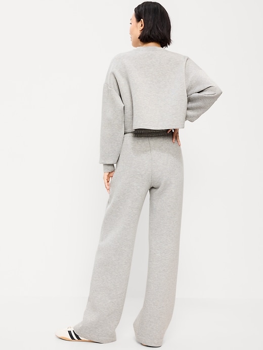 Image number 2 showing, High-Waisted Bounce Fleece Wide-Leg Sweatpants