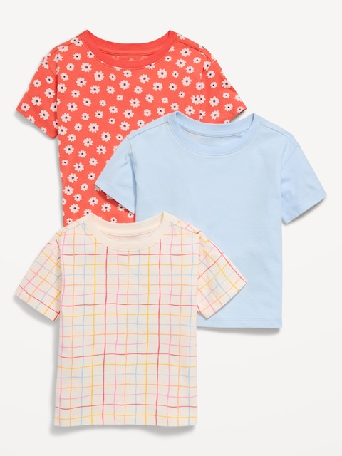 Short-Sleeve T-Shirt Variety 3-Pack for Toddler Girls