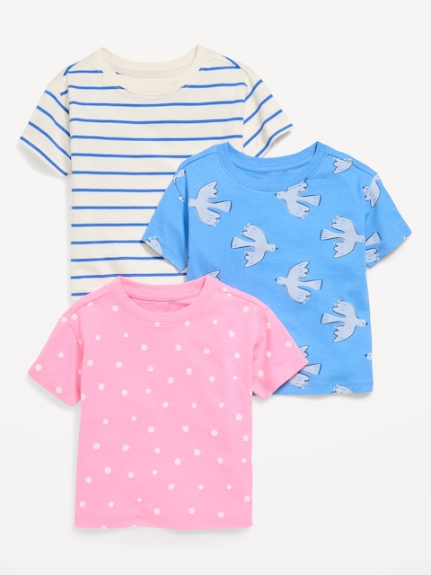 Short-Sleeve T-Shirt Variety 3-Pack for Toddler Girls