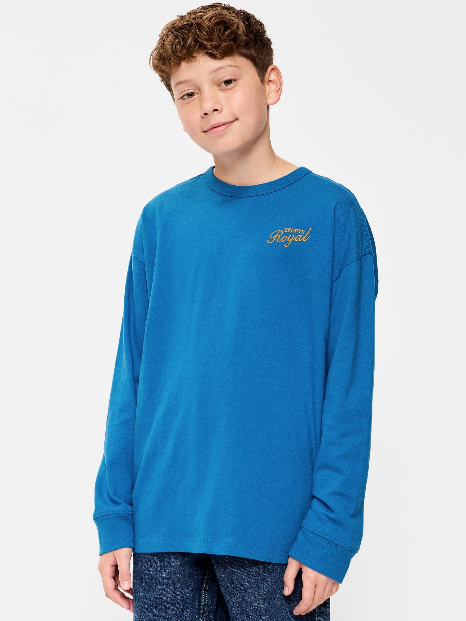Oversized Long-Sleeve Graphic T-Shirt for Boys