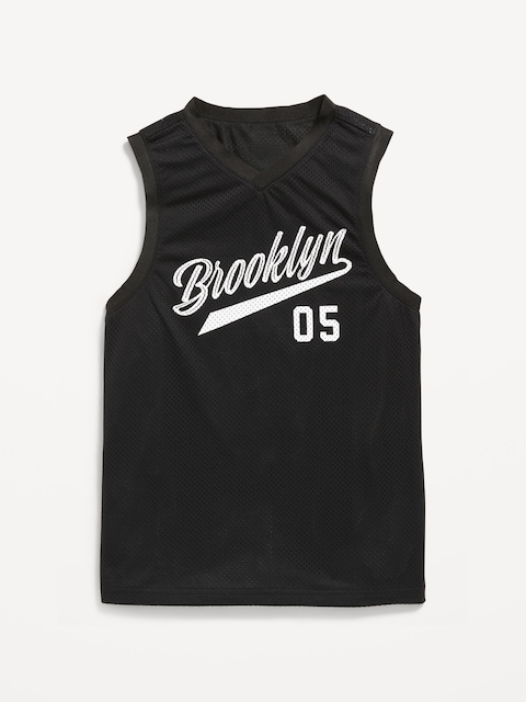 Mesh Graphic Basketball Tank Top for Boys