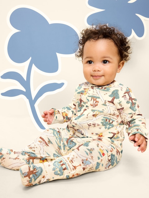 UNE-PIÈCE NUIT OU JEU À PIEDS À GLISSIÈRE À DOUBLE SENS WINNIE L'OURSON OLD NAVY X DISNEY POUR BÉBÉ