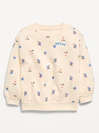 L'image numéro 1 présente Chandail en coton ouaté à manches longues à logo imprimé pour toute-petite fille